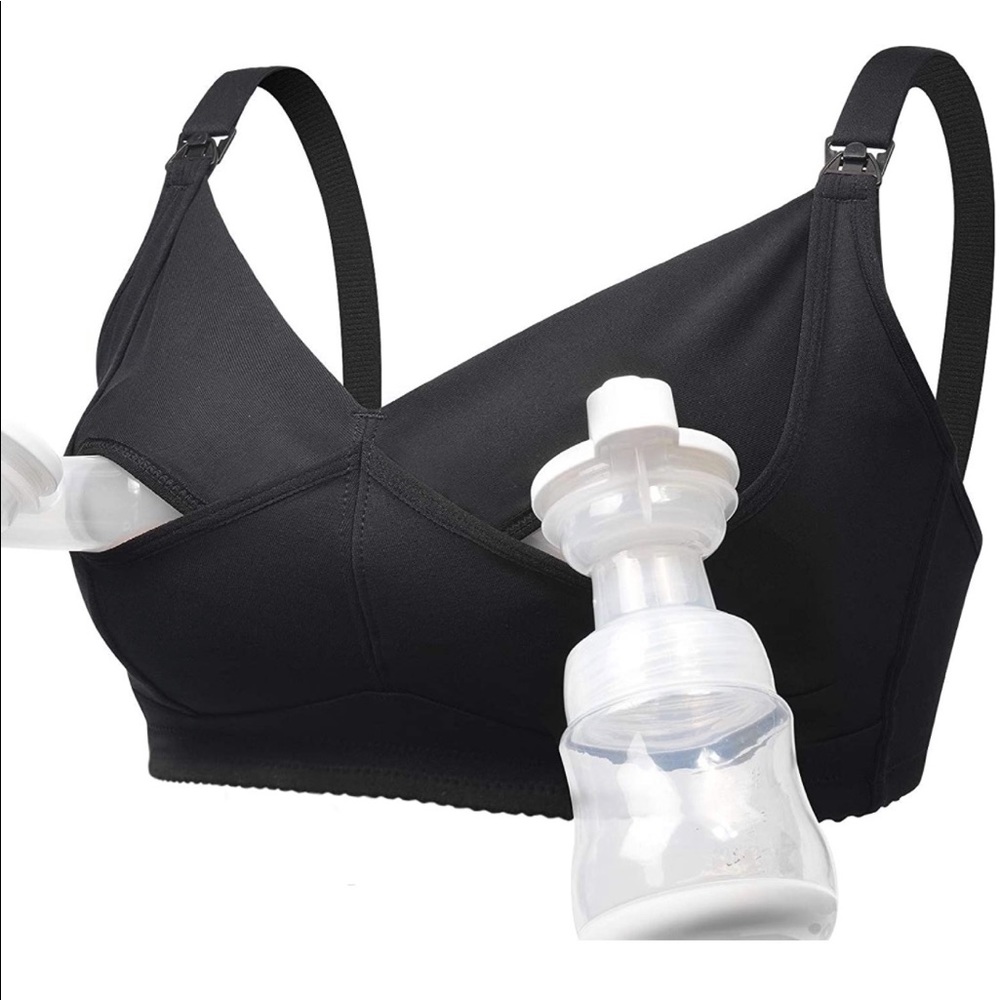 NWT Momcozy Pumping Bras Hand Free Deep V Nursing Breast Pump XL